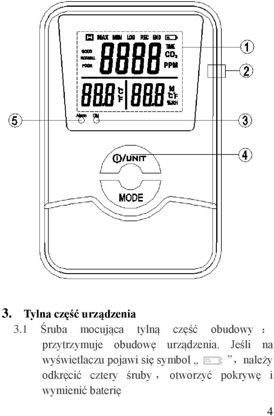 obudowę urządzenia.