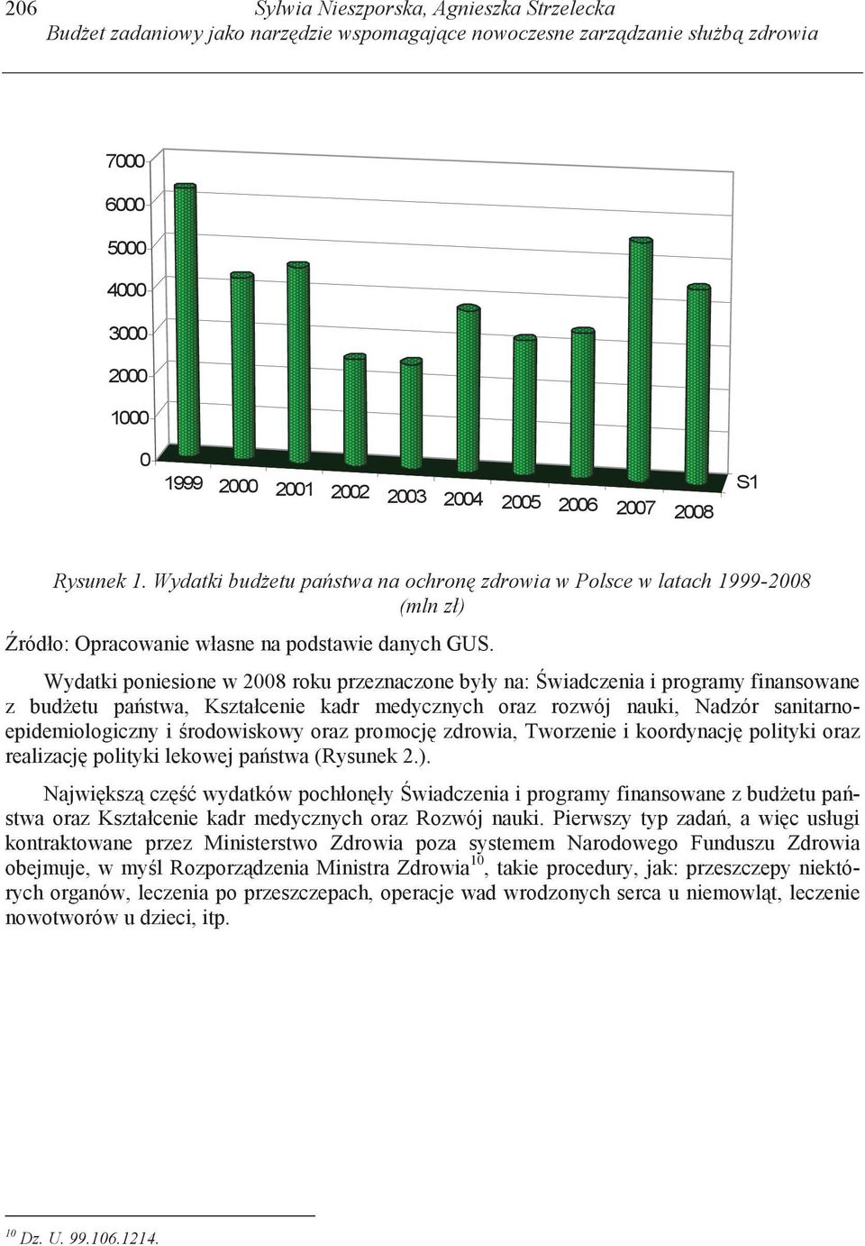 Wydatki poniesione w 2008 roku przeznaczone były na: wiadczenia i programy finansowane z bud etu pa stwa, Kształcenie kadr medycznych oraz rozwój nauki, Nadzór sanitarnoepidemiologiczny i rodowiskowy