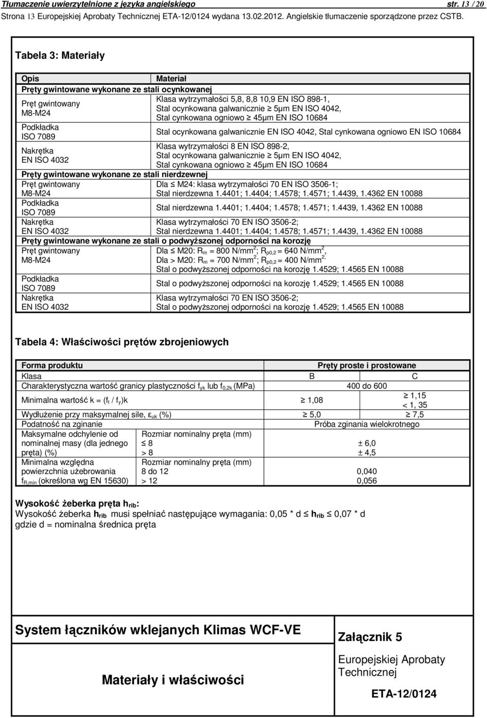 ocynkowana galwanicznie 5µm EN ISO 4042, Stal cynkowana ogniowo 45µm EN ISO 10684 Stal ocynkowana galwanicznie EN ISO 4042, Stal cynkowana ogniowo EN ISO 10684 Klasa wytrzymałości 8 EN ISO 898-2,