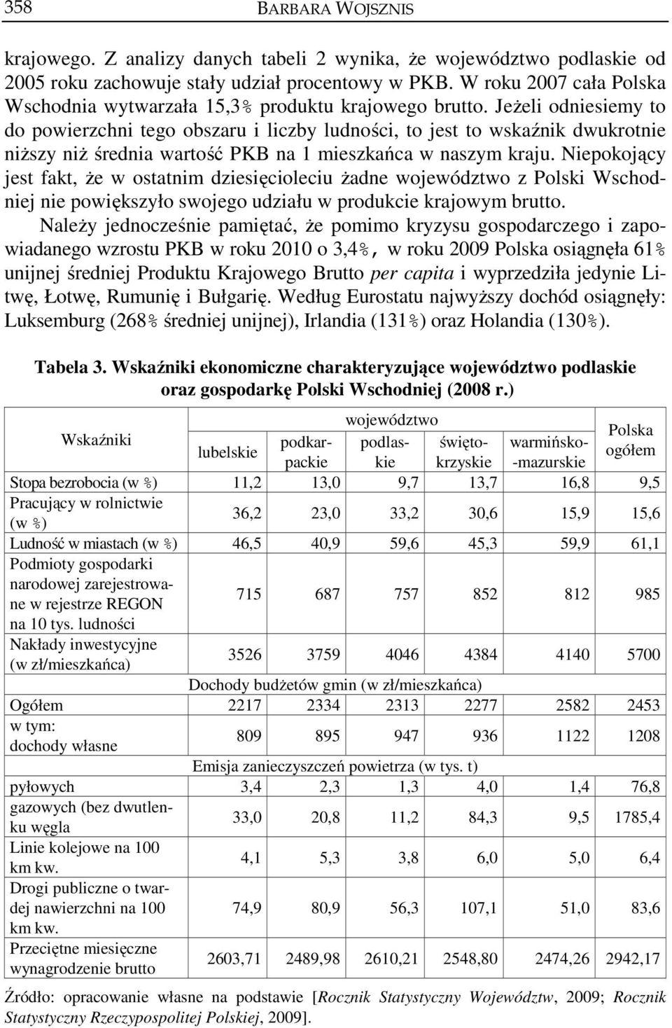 Jeżeli odniesiemy to do powierzchni tego obszaru i liczby ludności, to jest to wskaźnik dwukrotnie niższy niż średnia wartość PKB na 1 mieszkańca w naszym kraju.