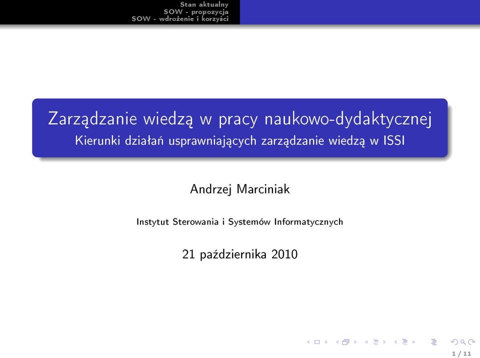 wiedz w ISSI Andrzej Marciniak Instytut