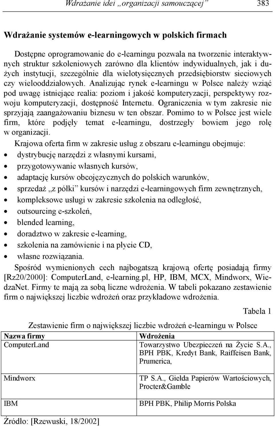 Analizując rynek e-learningu w Polsce naleŝy wziąć pod uwagę istniejące realia: poziom i jakość komputeryzacji, perspektywy rozwoju komputeryzacji, dostępność Internetu.