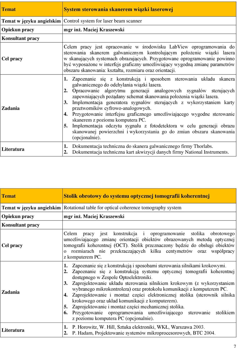 Przygotowane oprogramowanie powinno być wyposażone w interfejs graficzny umożliwiający wygodną zmianę parametrów obszaru skanowania: kształtu, rozmiaru oraz orientacji. 1.