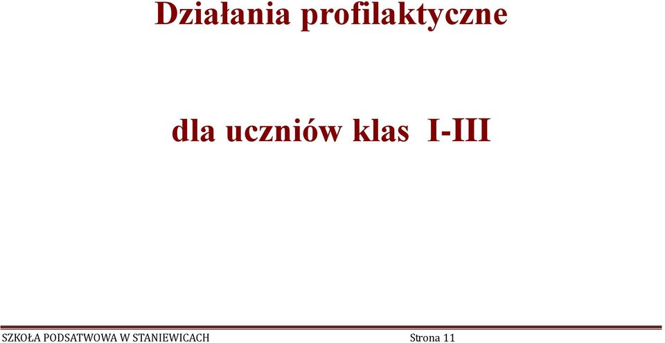 uczniów klas I-III