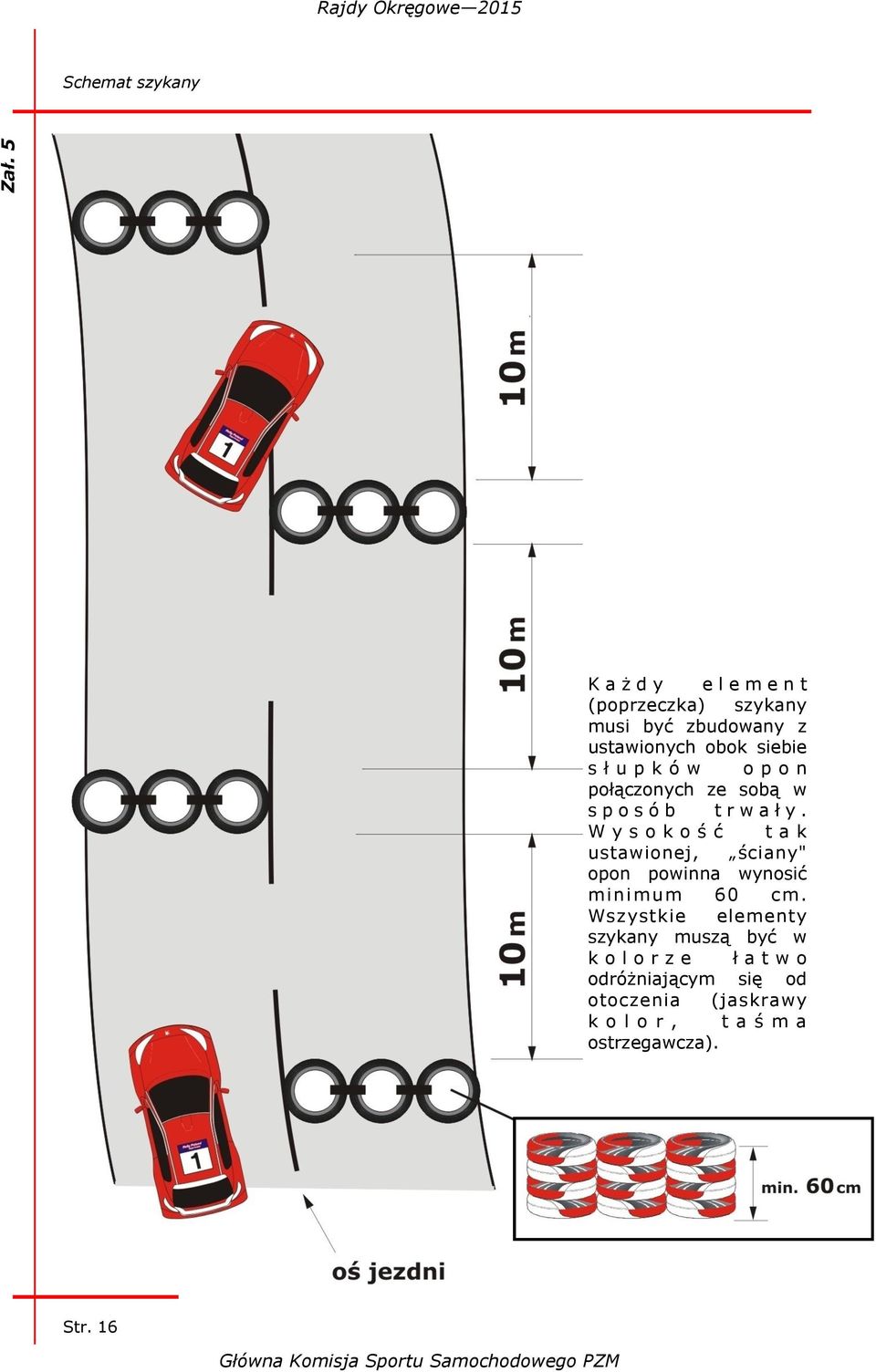 W y s o k o ś ć t a k ustawionej, ściany" opon powinna wynosić mini mum 60 cm.