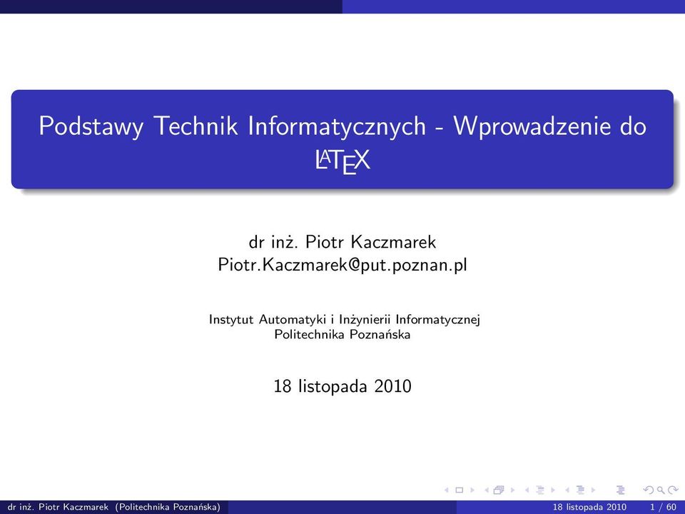 pl Instytut Automatyki i Inżynierii Informatycznej Politechnika