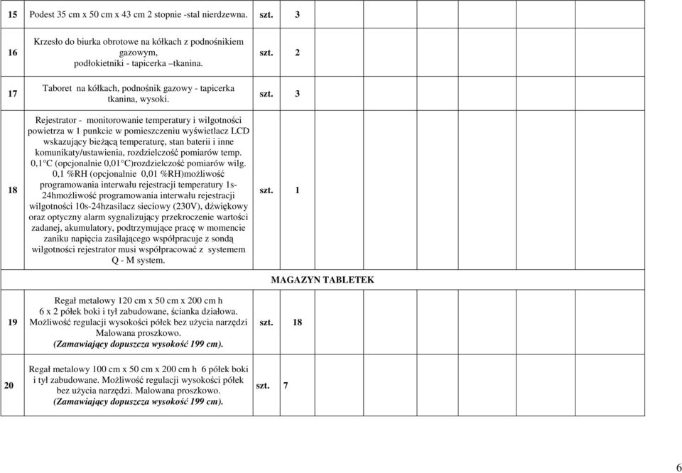 Rejestrator - monitorowanie temperatury i wilgotności powietrza w 1 punkcie w pomieszczeniu wyświetlacz LCD wskazujący bieżącą temperaturę, stan baterii i inne komunikaty/ustawienia, rozdzielczość