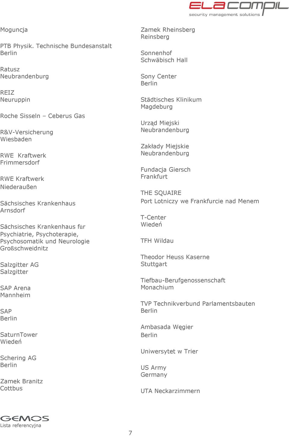 Arnsdorf Sächsisches Krankenhaus für Psychiatrie, Psychoterapie, Psychosomatik und Neurologie Großschweidnitz Salzgitter AG Salzgitter SAP Arena Mannheim SAP SaturnTower Wiedeń Schering AG Zamek