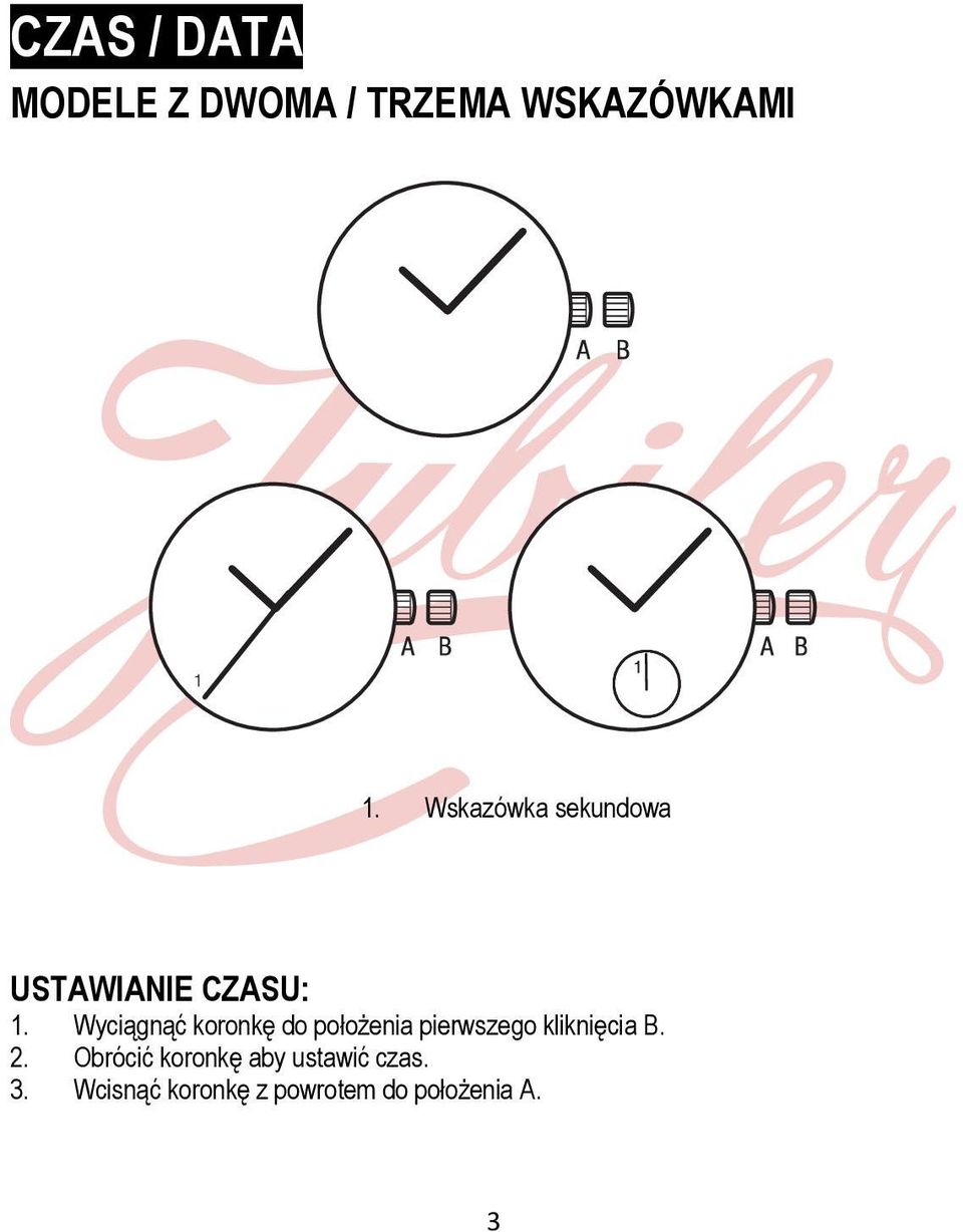 Wskazówka sekundowa USTAWIANIE CZASU: 1.