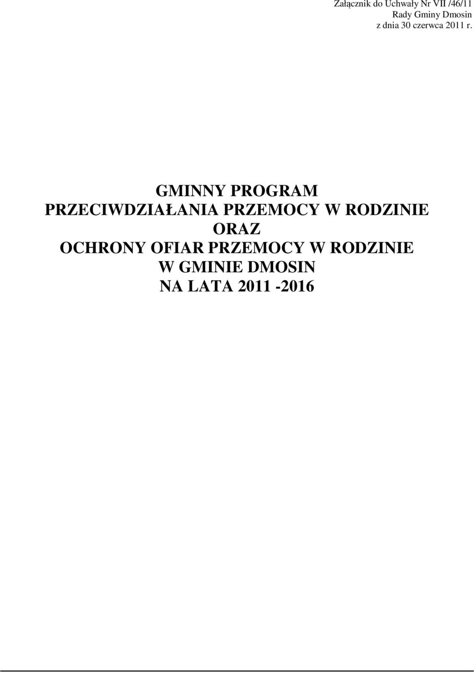 GMINNY PROGRAM PRZECIWDZIAŁANIA PRZEMOCY W