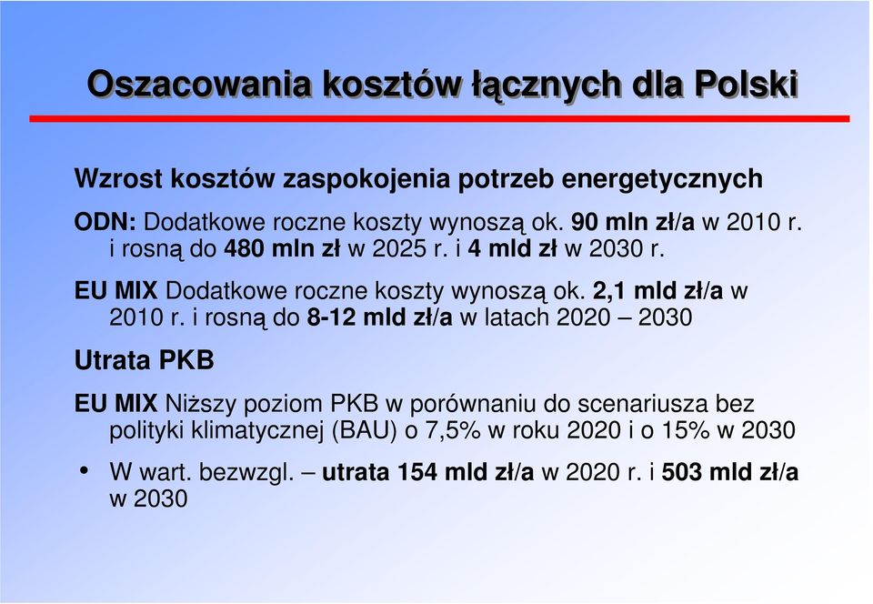 2,1 mld zł/a w 2010 r.