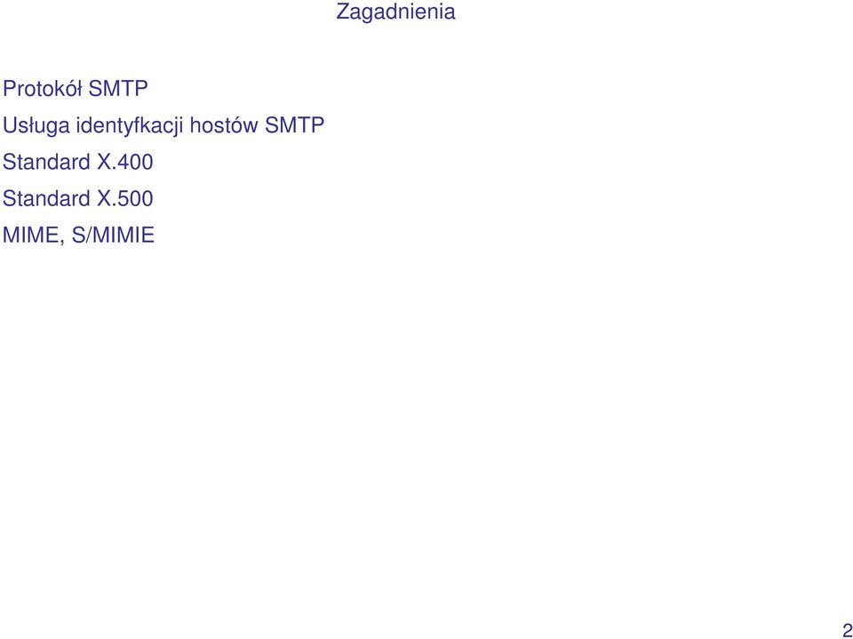 hostów SMTP Standard X.