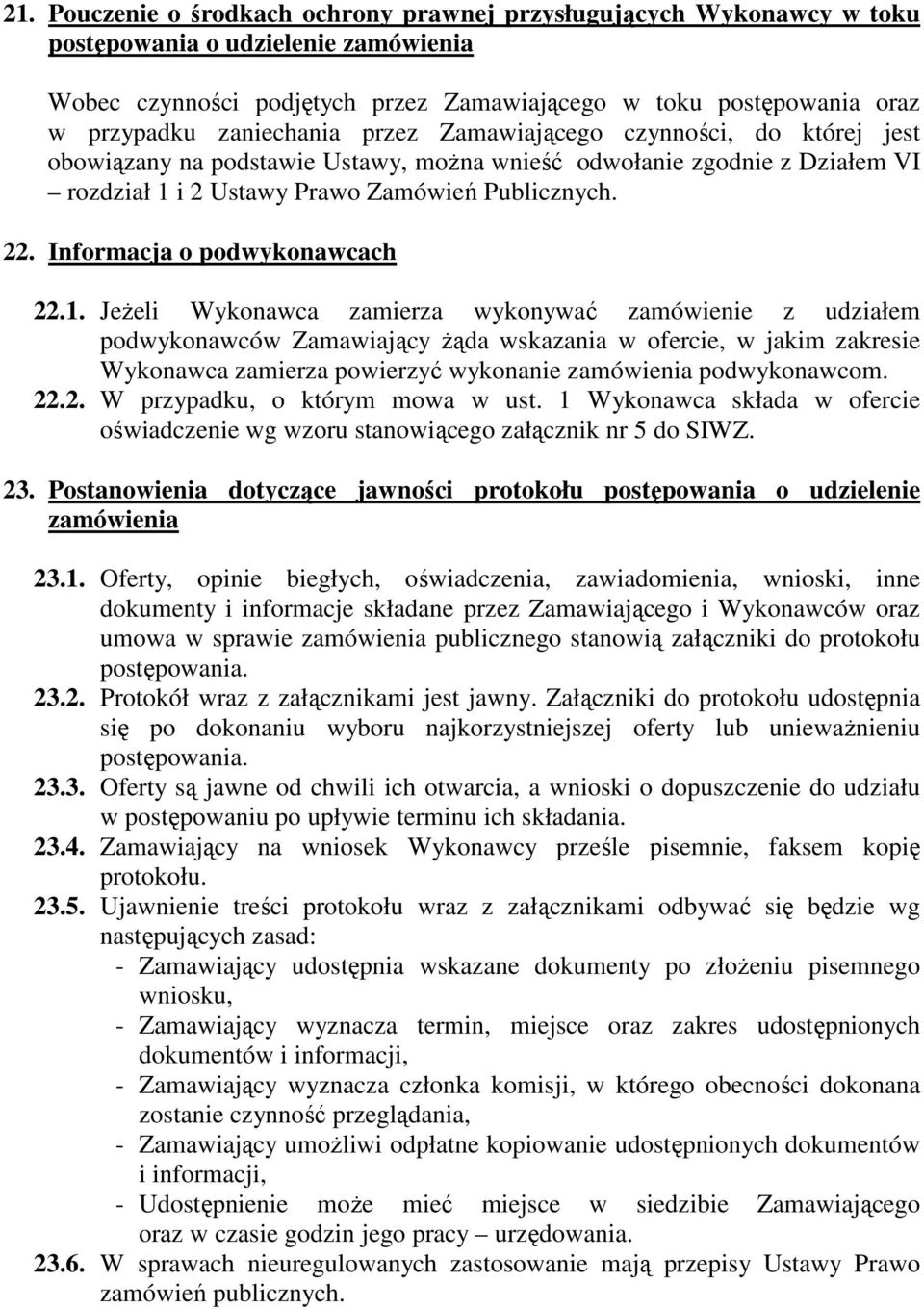 Informacja o podwykonawcach 22.1.