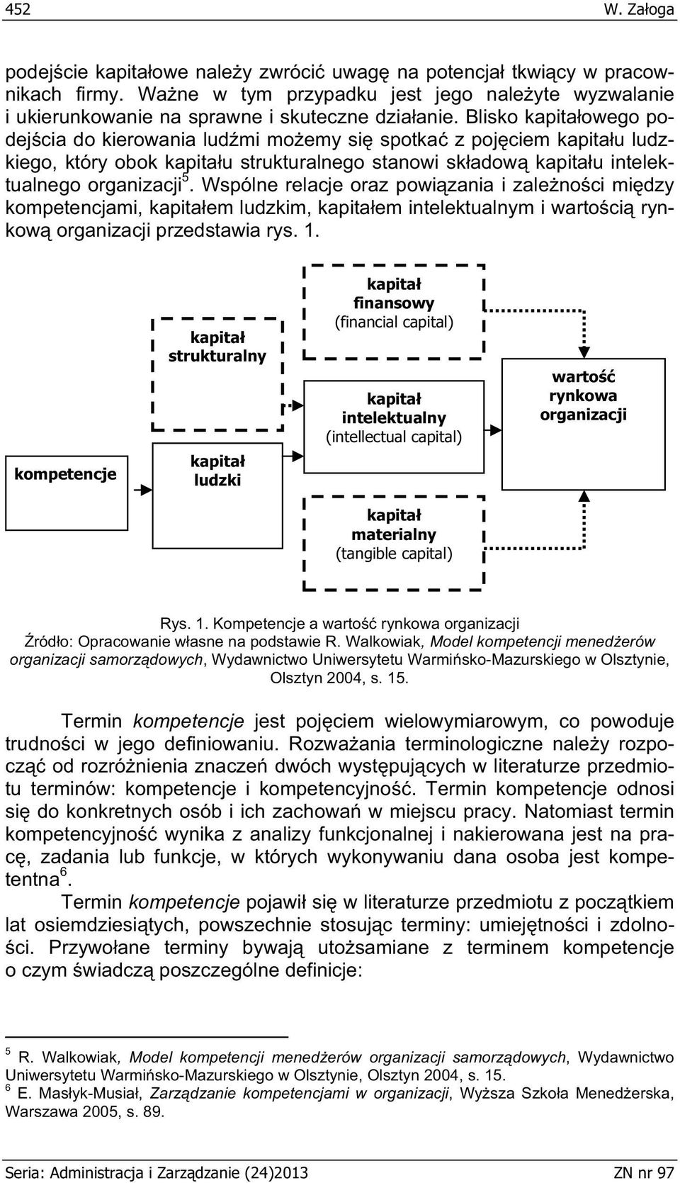 Wspólne relacje oraz powi zania i zale no ci mi dzy kompetencjami, kapita em ludzkim, kapita em intelektualnym i warto ci rynkow organizacji przedstawia rys. 1.