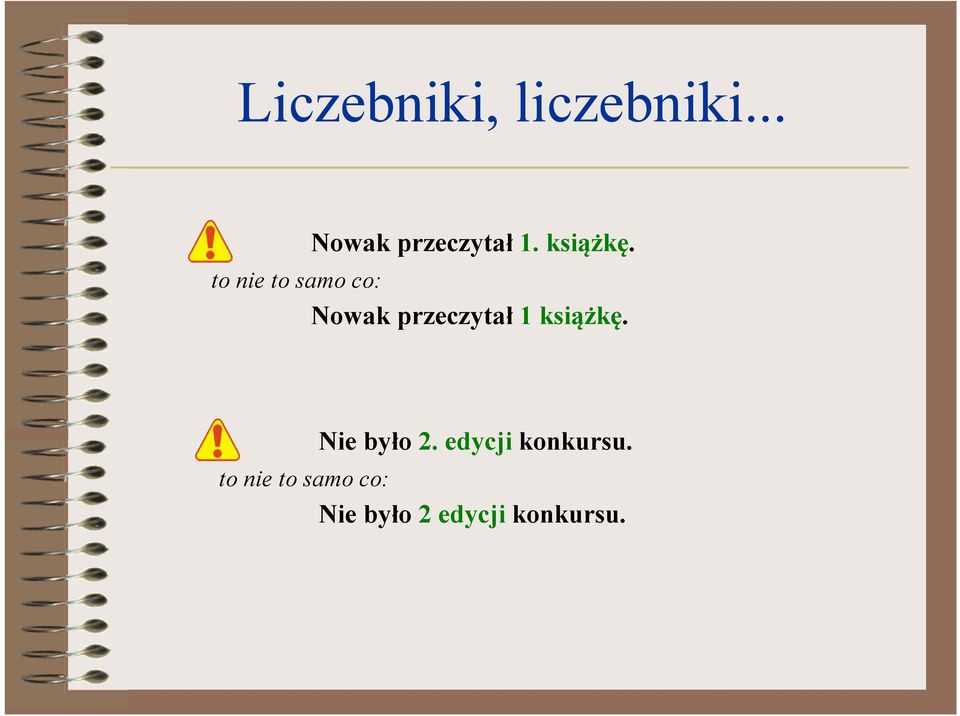 to nie to samo co: Nowak przeczytał 1  Nie