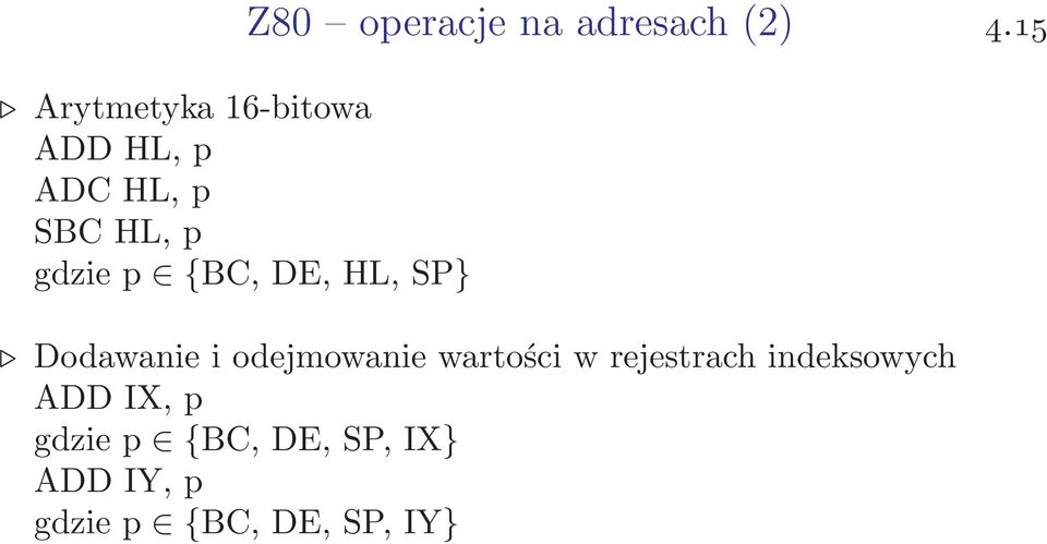 15 Dodawanie i odejmowanie wartości w rejestrach