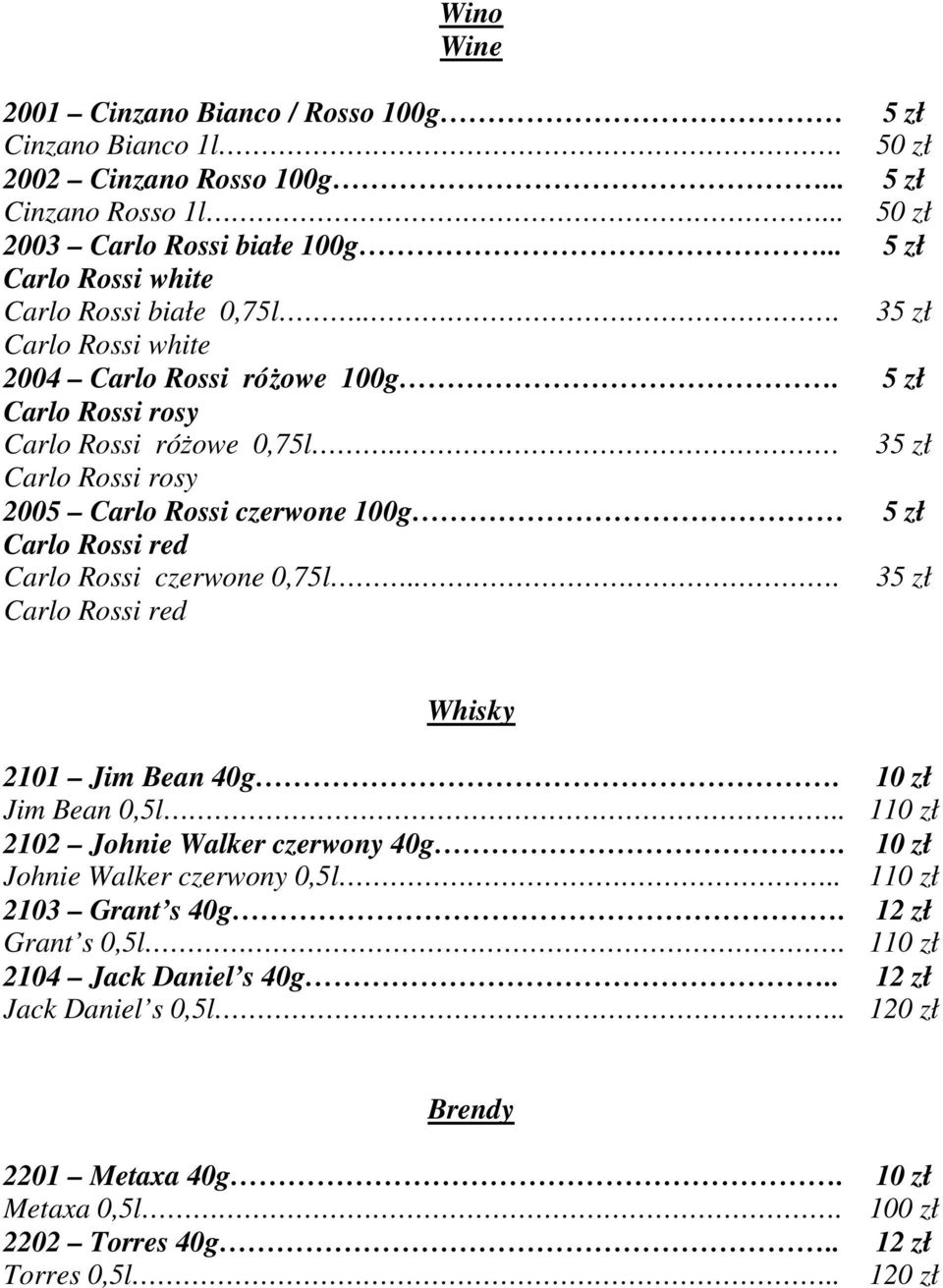 . Carlo Rossi rosy 2005 Carlo Rossi czerwone 100g Carlo Rossi red Carlo Rossi czerwone 0,75l... Carlo Rossi red 50 zł 50 zł 3 3 3 Whisky 2101 Jim Bean 40g. Jim Bean 0,5l.