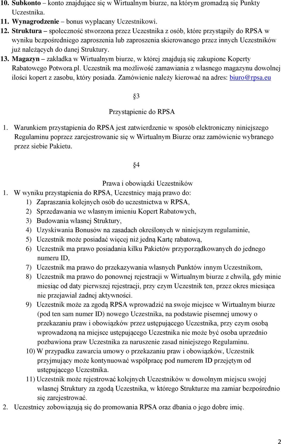 Struktury. 13. Magazyn zakładka w Wirtualnym biurze, w której znajdują się zakupione Koperty Rabatowego Potwora.pl.