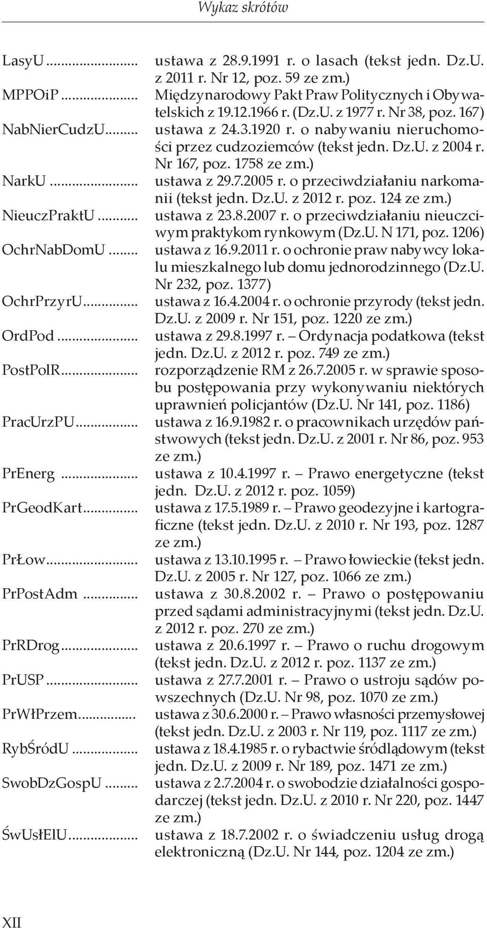 o przeciwdziałaniu narkomanii (tekst jedn. Dz.U. z 2012 r. poz. 124 ze zm.) NieuczPraktU... ustawa z 23.8.2007 r. o przeciwdziałaniu nieuczciwym praktykom rynkowym (Dz.U. N 171, poz.