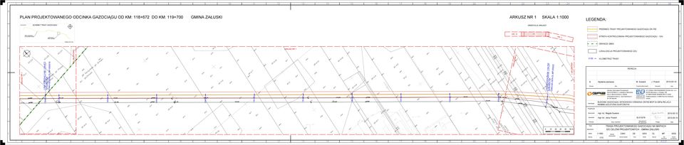 2 STREFA KONTROWANA PROJEKTOWANEGO GAZOCIĄGU - 12m REMELSZCZYZNA ARKUSZ NR 1 ARKUSZ NR 16 ARKUSZ NR 1 LINIA PODZIAŁU KM: 118+672 --N---53/16