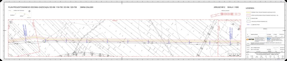 3 STREFA KONTROWANA PROJEKTOWANEGO GAZOCIĄGU - 12m REMELSZCZYZNA ARKUSZ NR 2 ARKUSZ NR 1 ARKUSZ NR 2 LINIA PODZIAŁU KM: 119+7 --N---/1 ARKUSZ