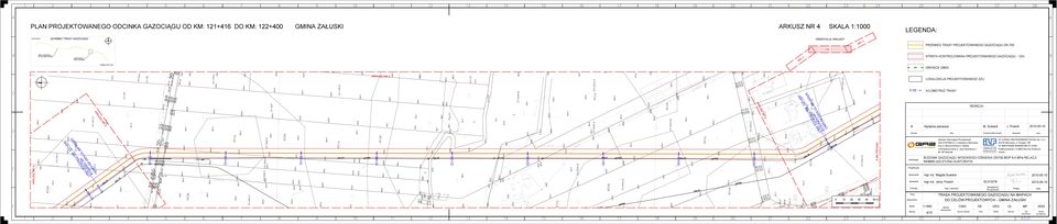 3 STREFA KONTROWANA PROJEKTOWANEGO GAZOCIĄGU - 12m REMELSZCZYZNA ARKUSZ NR 4 --N---/5 LINIA PODZIAŁU KM: 122+4 ARKUSZ NR 5 ARKUSZ NR 3 Rewizja