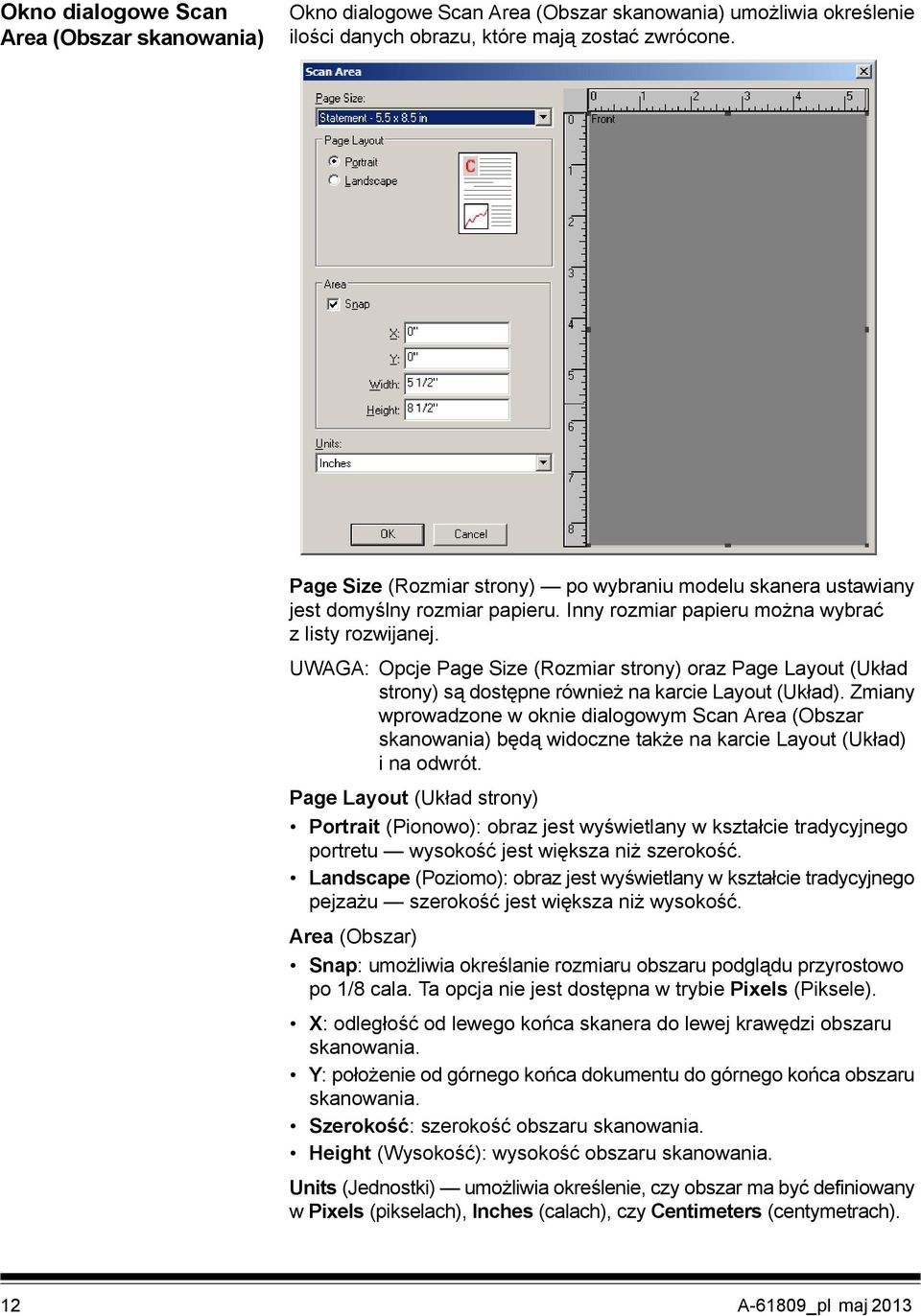 UWAGA: Opcje Page Size (Rozmiar strony) oraz Page Layout (Układ strony) są dostępne również na karcie Layout (Układ).