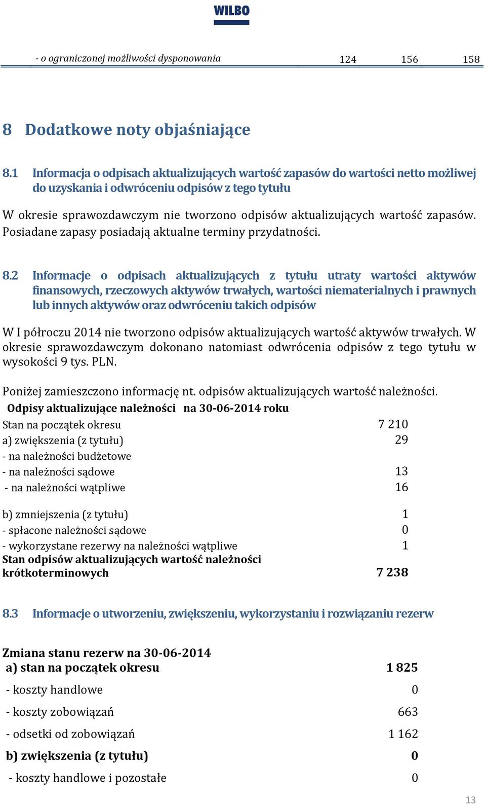 wartość zapasów. Posiadane zapasy posiadają aktualne terminy przydatności. 8.