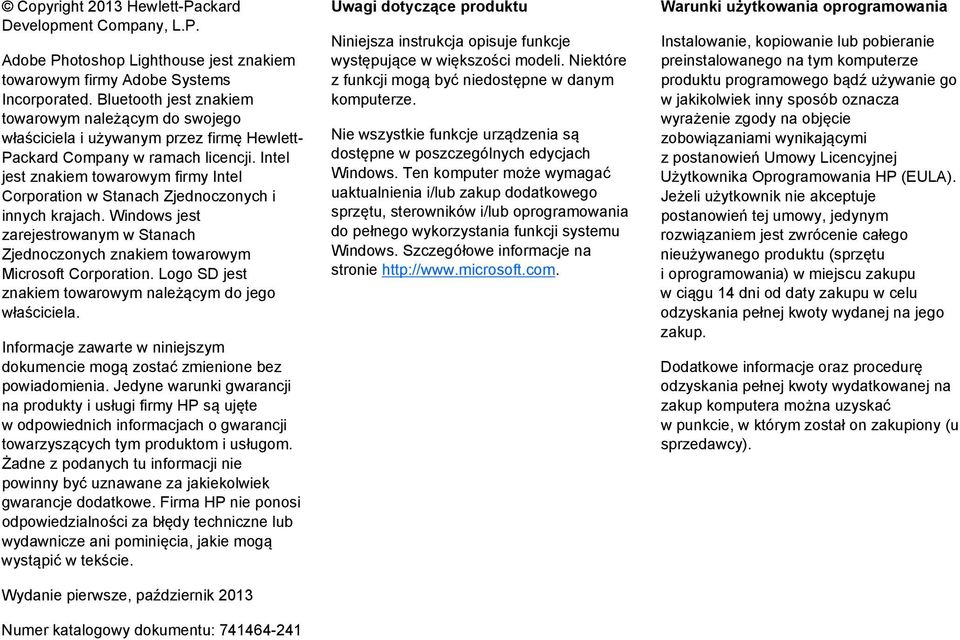 Intel jest znakiem towarowym firmy Intel Corporation w Stanach Zjednoczonych i innych krajach. Windows jest zarejestrowanym w Stanach Zjednoczonych znakiem towarowym Microsoft Corporation.