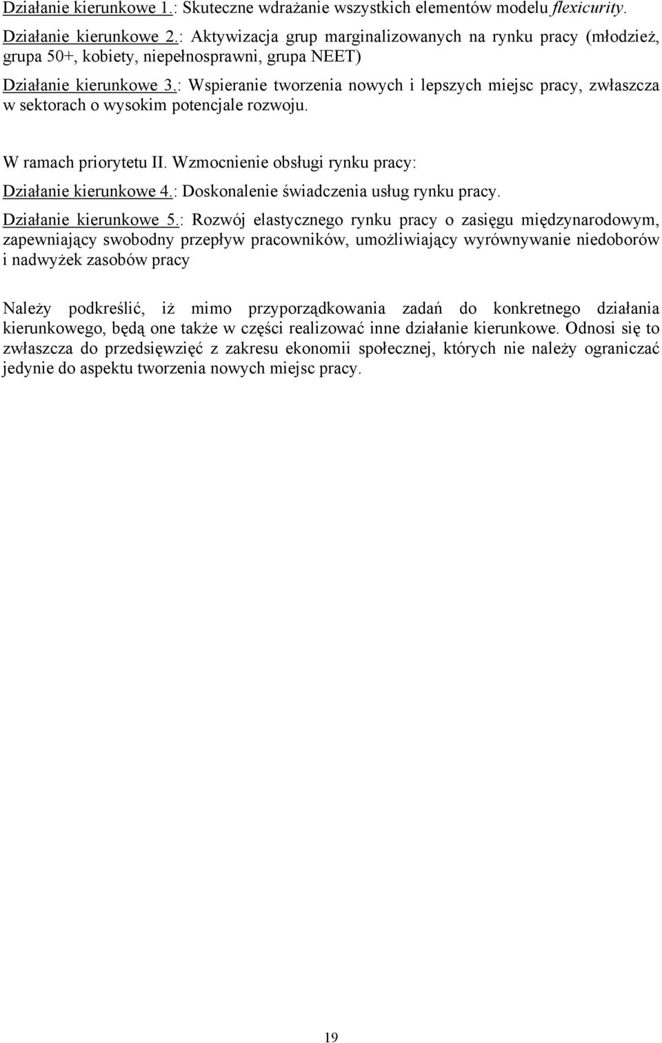 : Wspieranie tworzenia nowych i lepszych miejsc pracy, zwłaszcza w sektorach o wysokim potencjale rozwoju. W ramach priorytetu II. Wzmocnienie obsługi rynku pracy: Działanie kierunkowe 4.