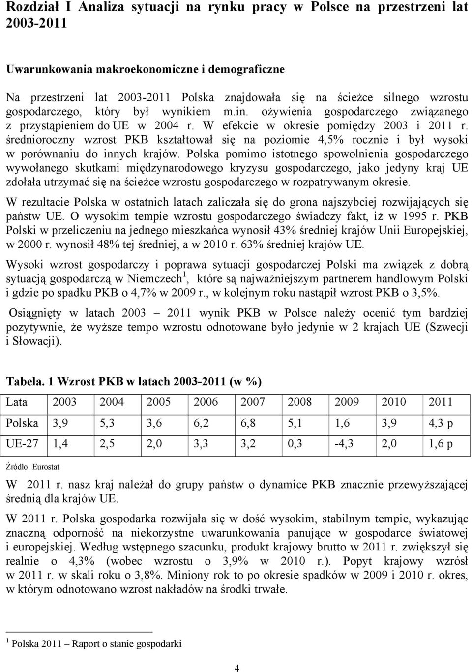 średnioroczny wzrost PKB kształtował się na poziomie 4,5% rocznie i był wysoki w porównaniu do innych krajów.