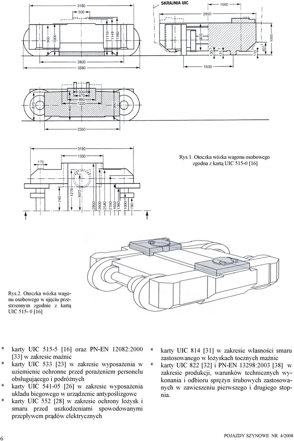 uzemene ochronne przed porażenem personelu obsługującego podróżnych * karty UIC 541-05 [26] w zakrese wyposażena układu begowego w urządzene antypoślzgowe * karty UIC 552 [28] w zakrese ochrony