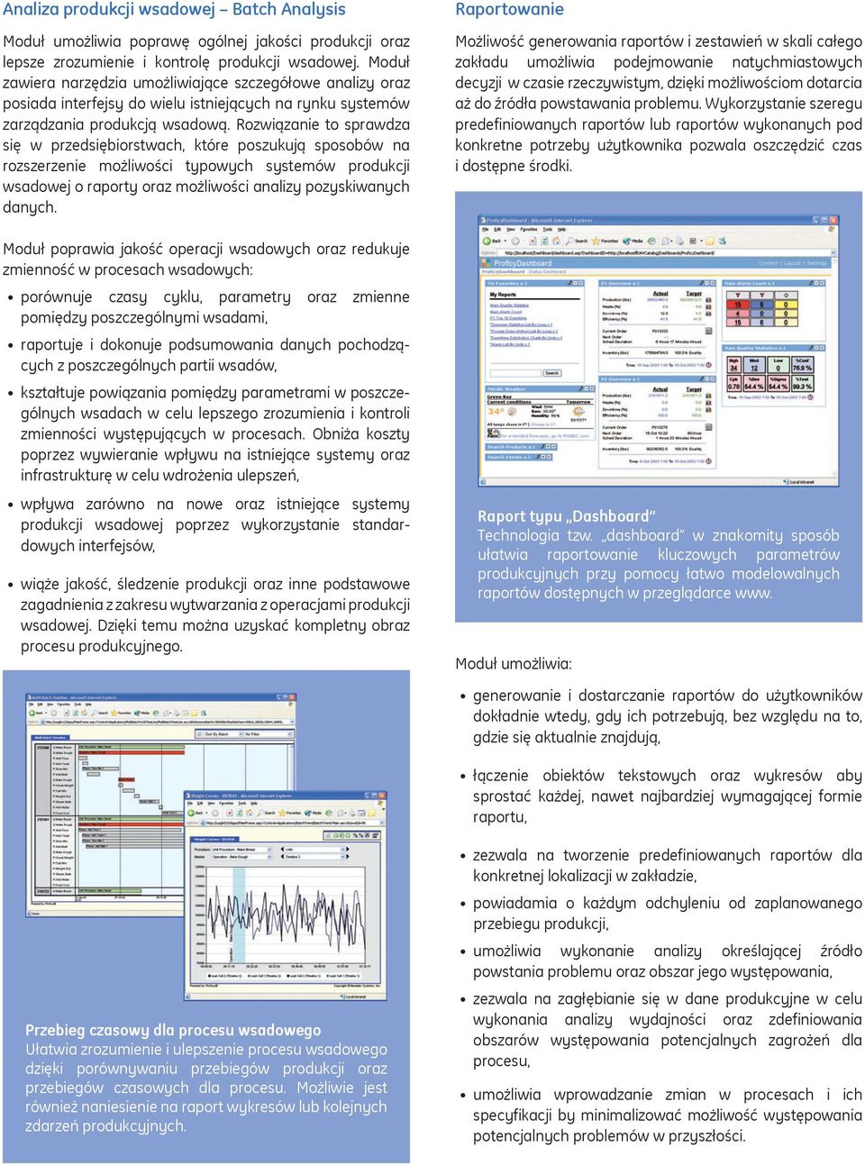 Rozwiązanie to sprawdza się w przedsiębiorstwach, które poszukują sposobów na rozszerzenie możliwości typowych systemów produkcji wsadowej o raporty oraz możliwości analizy pozyskiwanych danych.