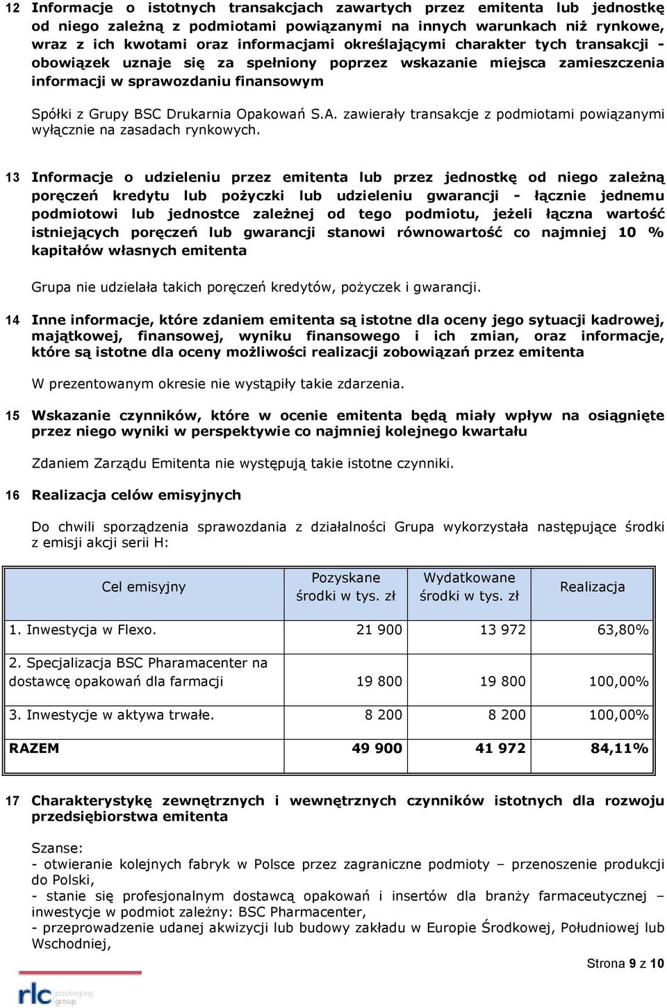 zawierały transakcje z podmiotami powiązanymi wyłącznie na zasadach rynkowych.