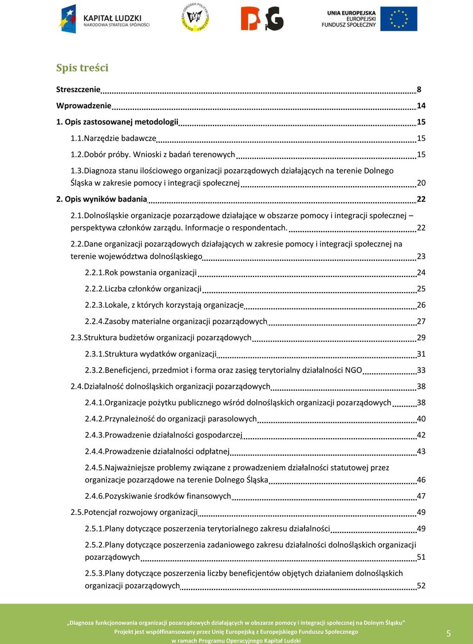 Dolnośląskie organizacje pozarządowe działające w obszarze pomocy i integracji społecznej perspektywa członków zarządu. Informacje o respondentach. 22