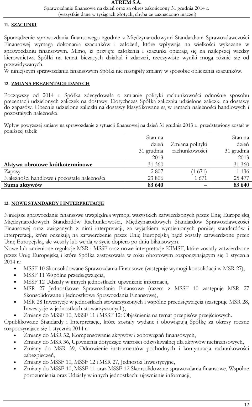 Mimo, iż przyjęte założenia i szacunki opierają się na najlepszej wiedzy kierownictwa Spółki na temat bieżących działań i zdarzeń, rzeczywiste wyniki mogą różnić się od przewidywanych.