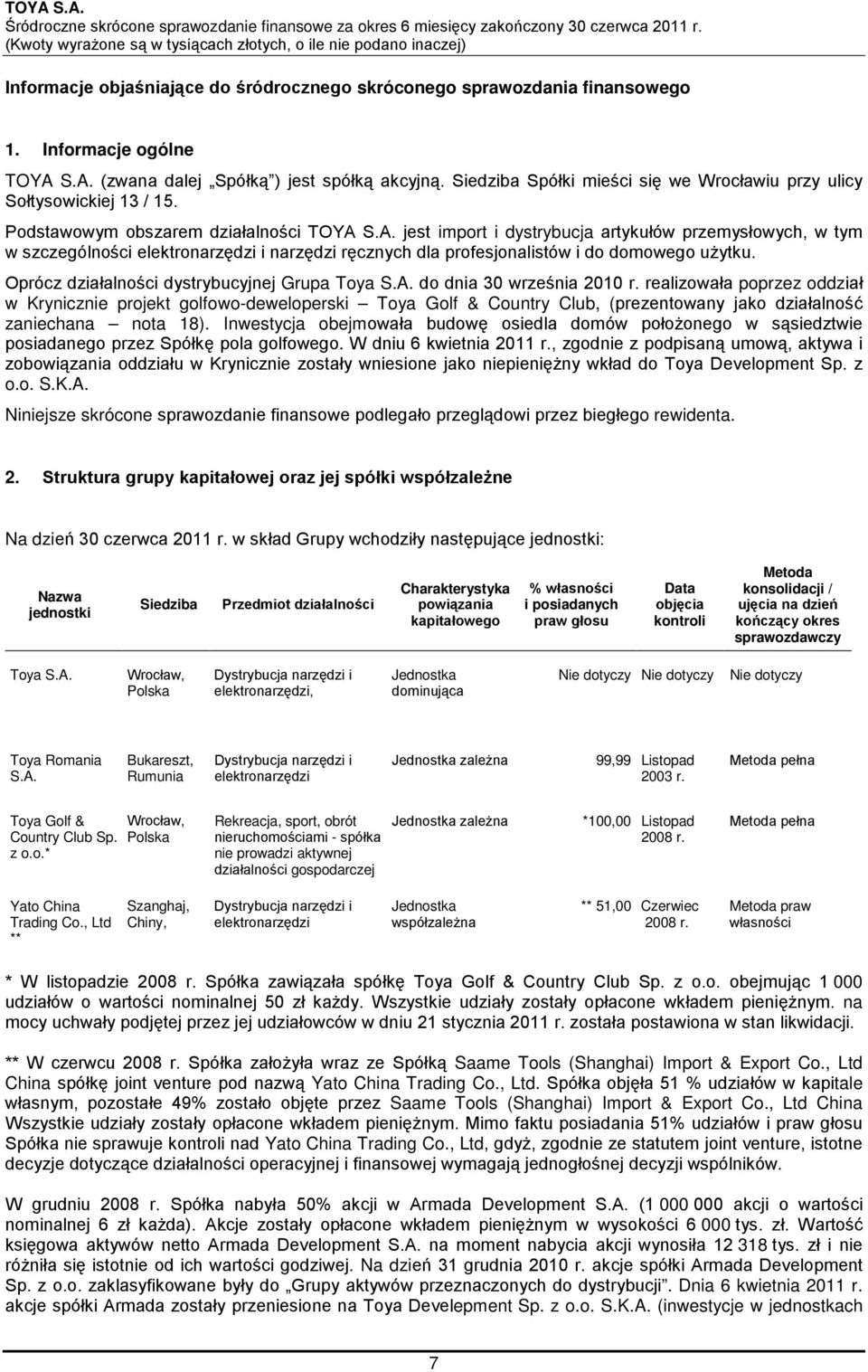 S.A. jest import i dystrybucja artykułów przemysłowych, w tym w szczególności elektronarzędzi i narzędzi ręcznych dla profesjonalistów i do domowego użytku.