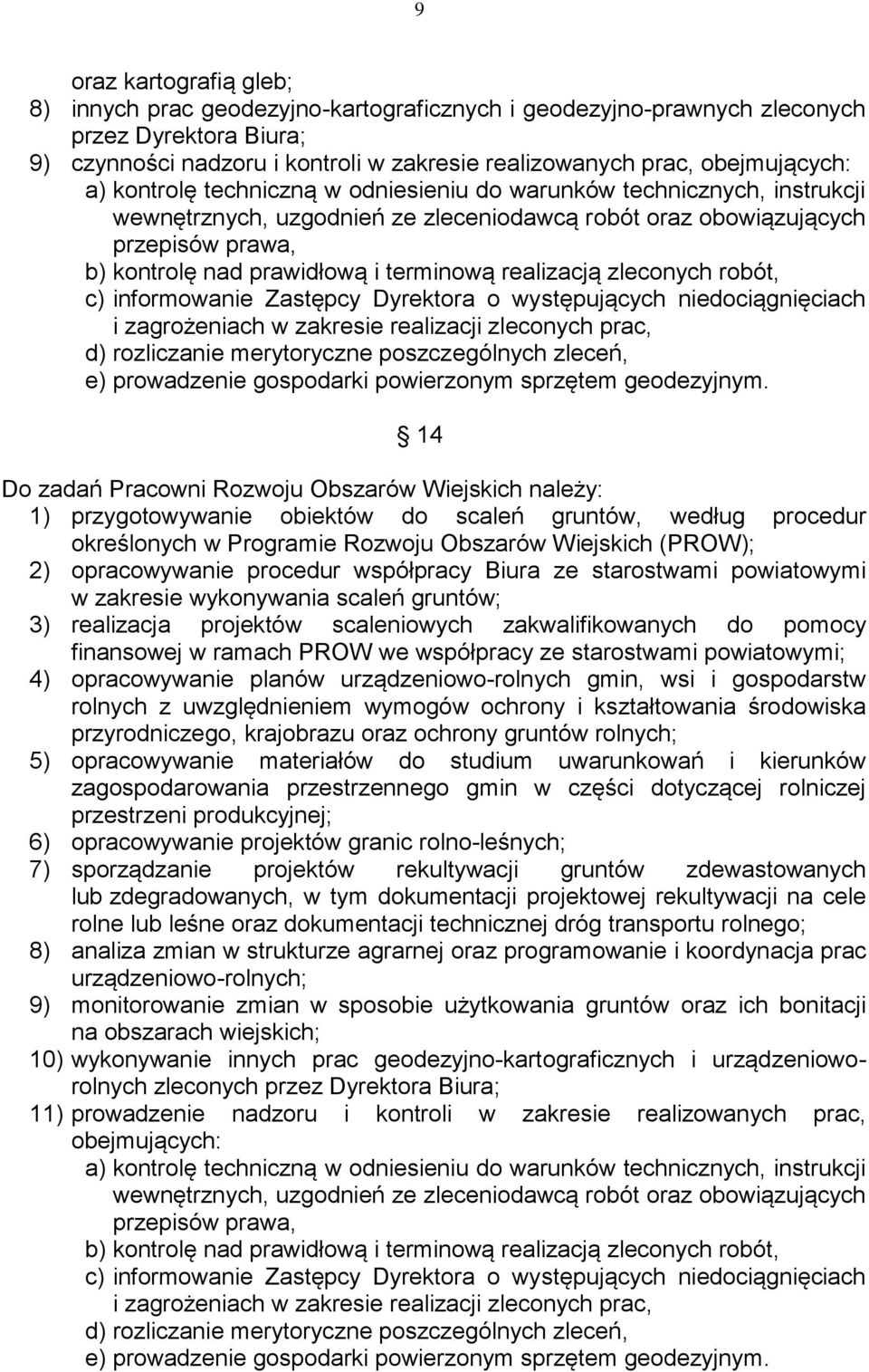 realizacją zleconych robót, c) informowanie Zastępcy Dyrektora o występujących niedociągnięciach i zagrożeniach w zakresie realizacji zleconych prac, d) rozliczanie merytoryczne poszczególnych