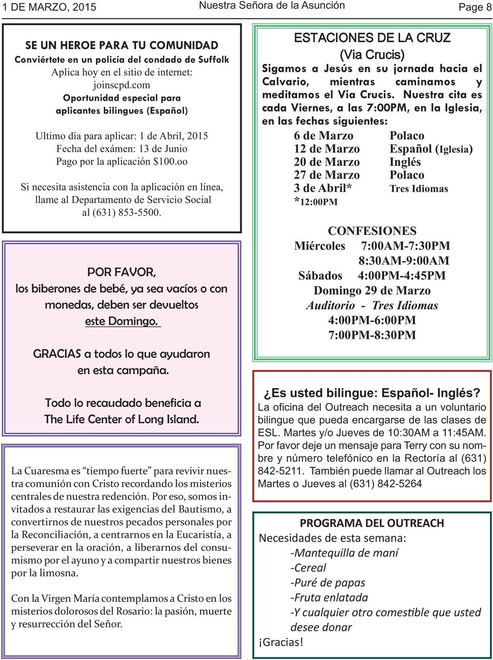 oo Si necesita asistencia con la aplicación en línea, llame al Departamento de Servicio Social al (631) 853-5500.