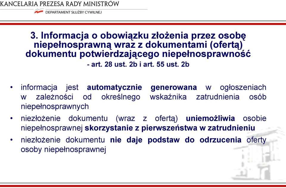 2b informacja jest automatycznie generowana w ogłoszeniach w zależności od określnego wskaźnika zatrudnienia osób