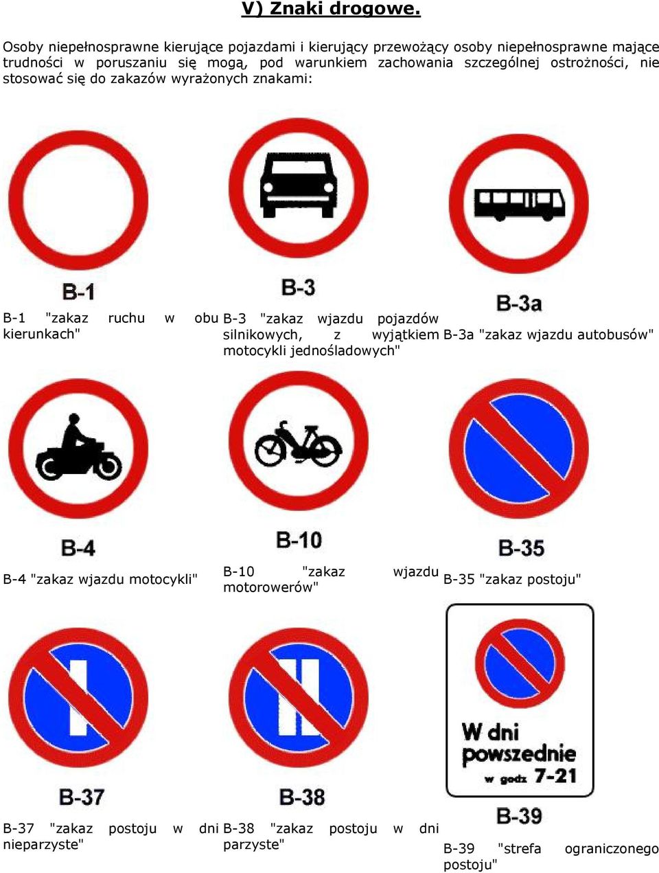 zachwania szczególnej strżnści, nie stswać się d zakazów wyrażnych znakami: B-1 "zakaz ruchu w bu kierunkach" B-3 "zakaz wjazdu