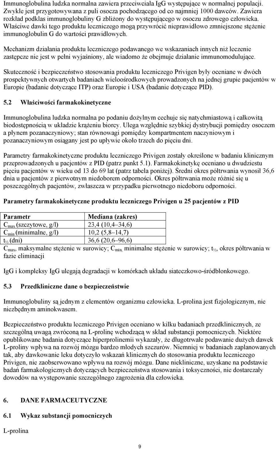 Właściwe dawki tego produktu leczniczego mogą przywrócić nieprawidłowo zmniejszone stężenie immunoglobulin G do wartości prawidłowych.