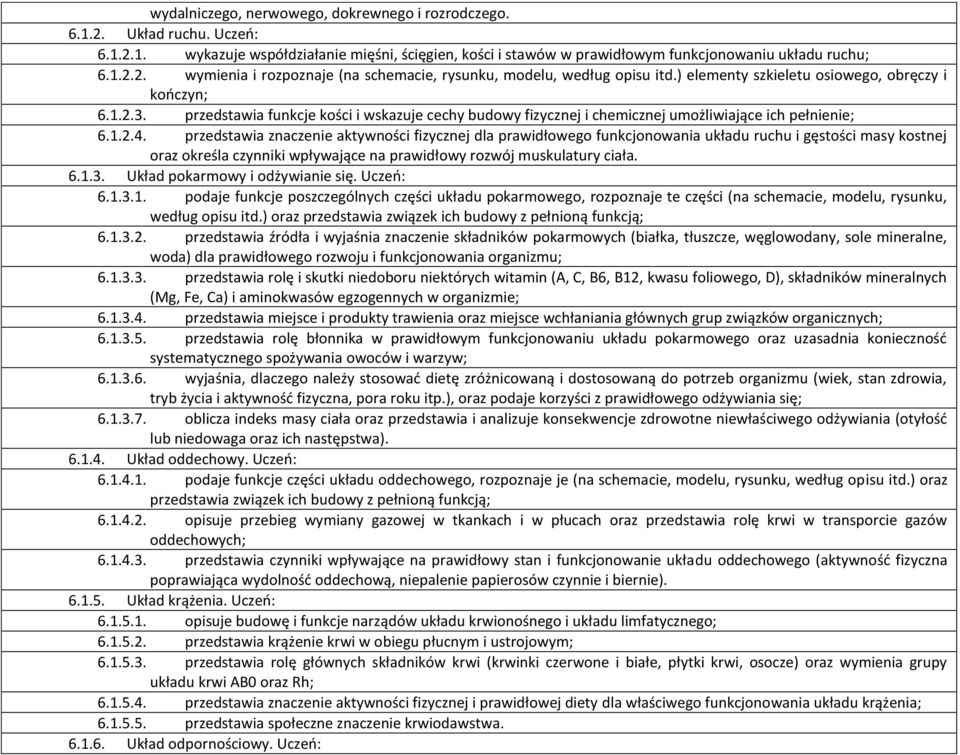 przedstawia znaczenie aktywności fizycznej dla prawidłowego funkcjonowania układu ruchu i gęstości masy kostnej oraz określa czynniki wpływające na prawidłowy rozwój muskulatury ciała. 6.1.3.