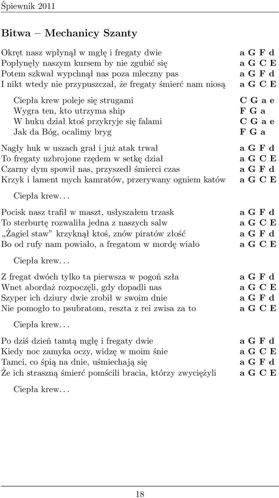 ns, przyszedł śmierci czs Krzyk i lment mych kmrtów, przerywny ogniem któw iepł krew.