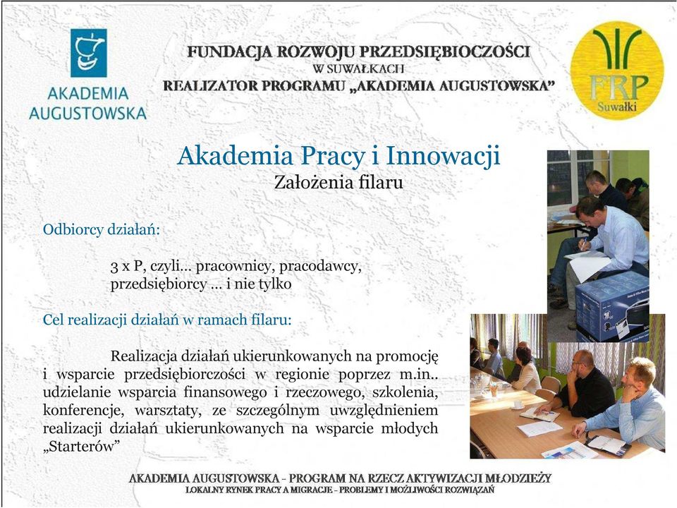 promocję i wsparcie przedsiębiorczości w regionie poprzez m.in.