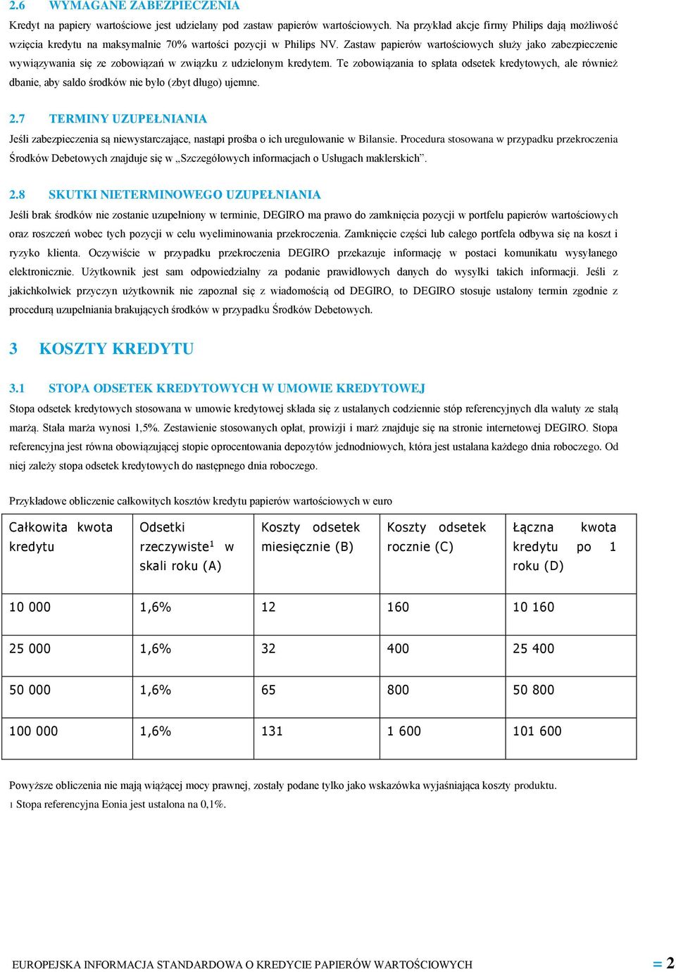 Zastaw papierów wartościowych służy jako zabezpieczenie wywiązywania się ze zobowiązań w związku z udzielonym kredytem.