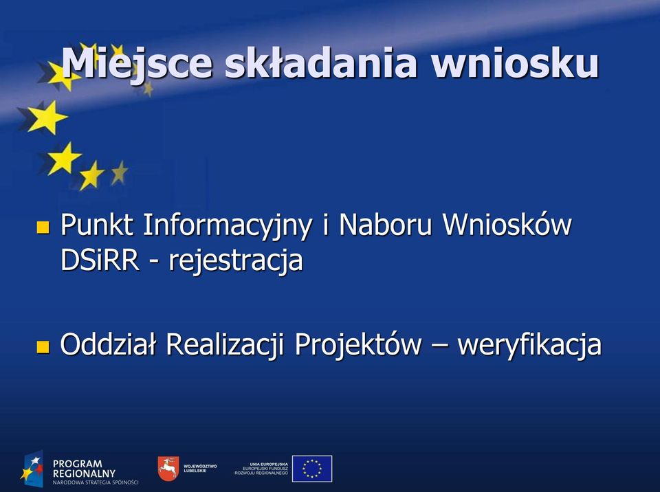 Wniosków DSiRR - rejestracja