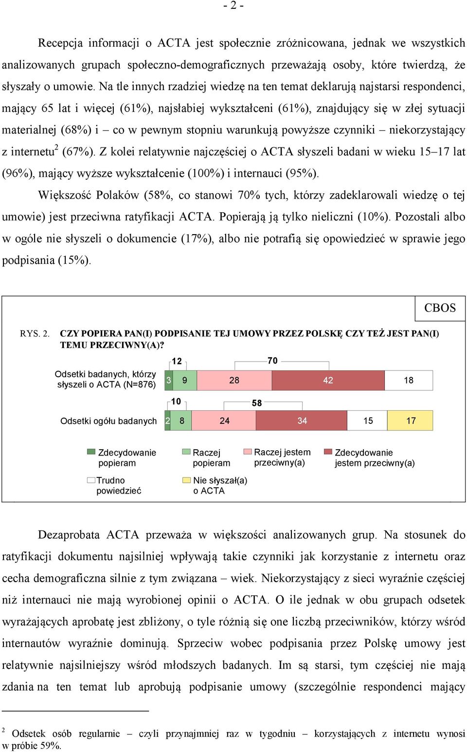 stopniu warunkują powyższe czynniki niekorzystający z internetu 2 (67%). Z kolei relatywnie najczęściej słyszeli badani w wieku 15 17 lat (96%), mający wyższe wykształcenie (100%) i internauci (95%).