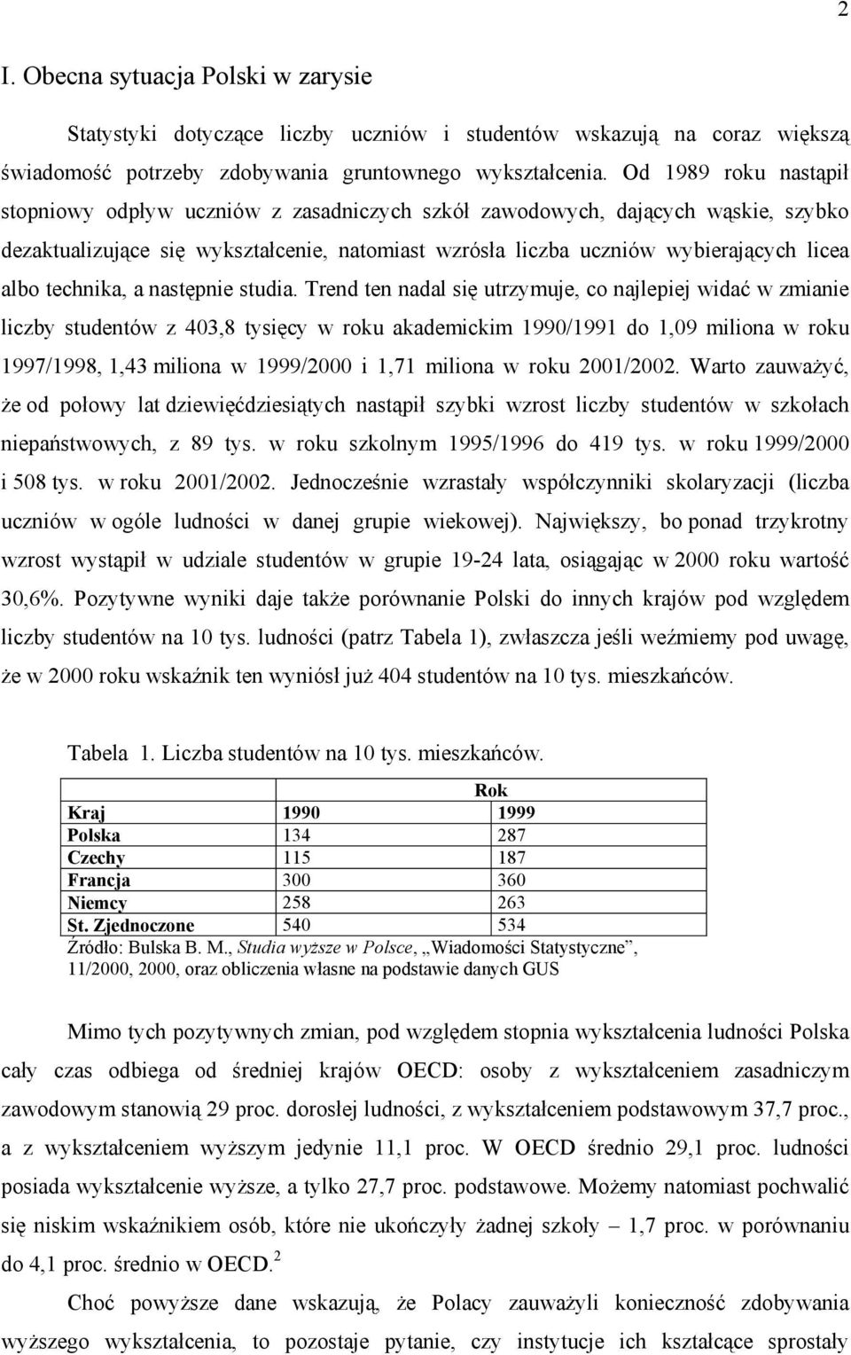 technika, a następnie studia.