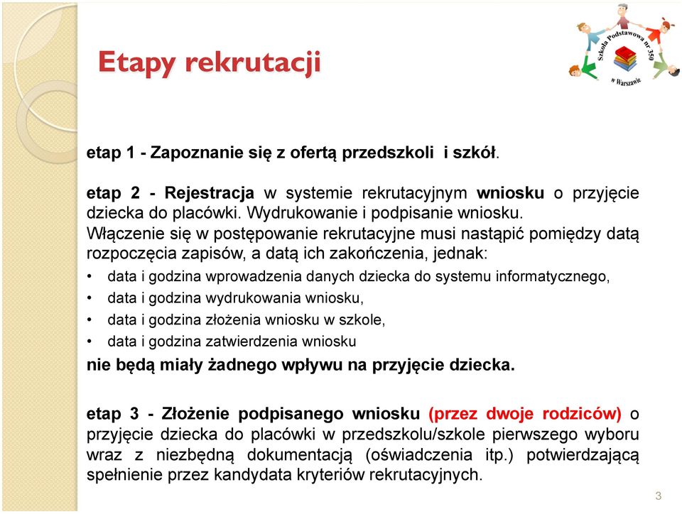 i godzina wydrukowania wniosku, data i godzina złożenia wniosku w szkole, data i godzina zatwierdzenia wniosku nie będą miały żadnego wpływu na przyjęcie dziecka.